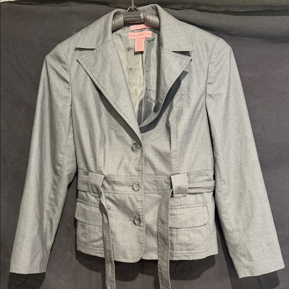 Bandolino Gray Belted Blazer